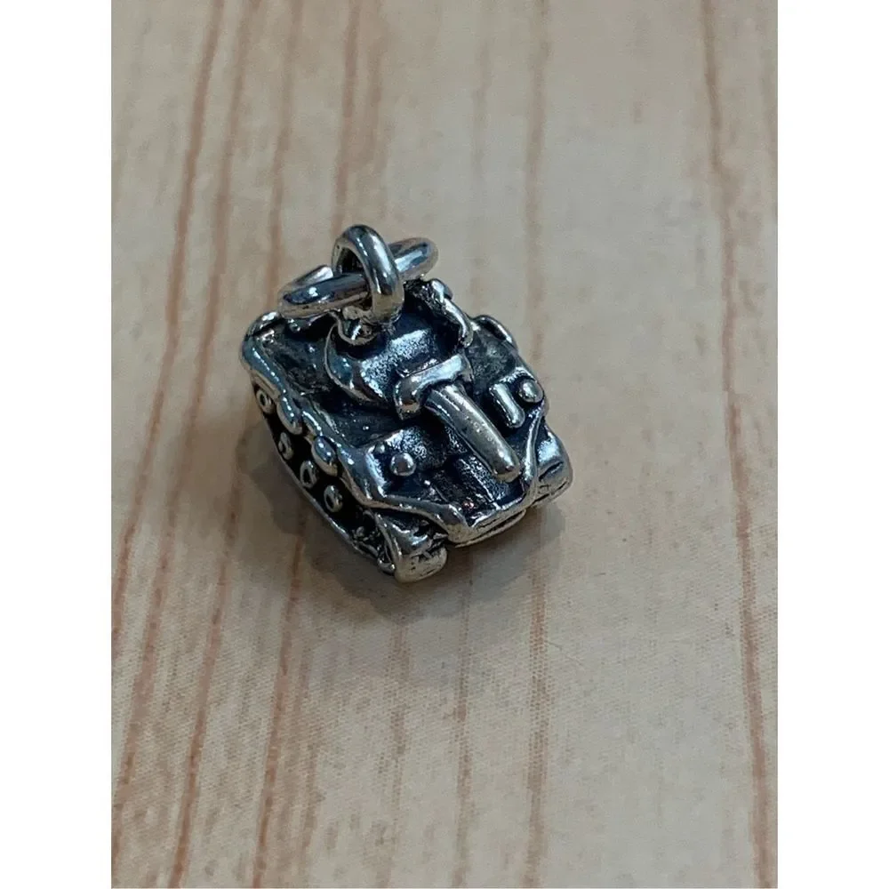 .925 Military Army Tank Sterling Silver Jewelry Charm